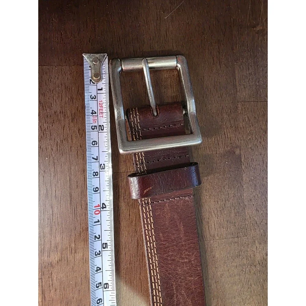 Browning Men’s Genuine Leather Triple Stitch Casual Work Belt Brown Size 44